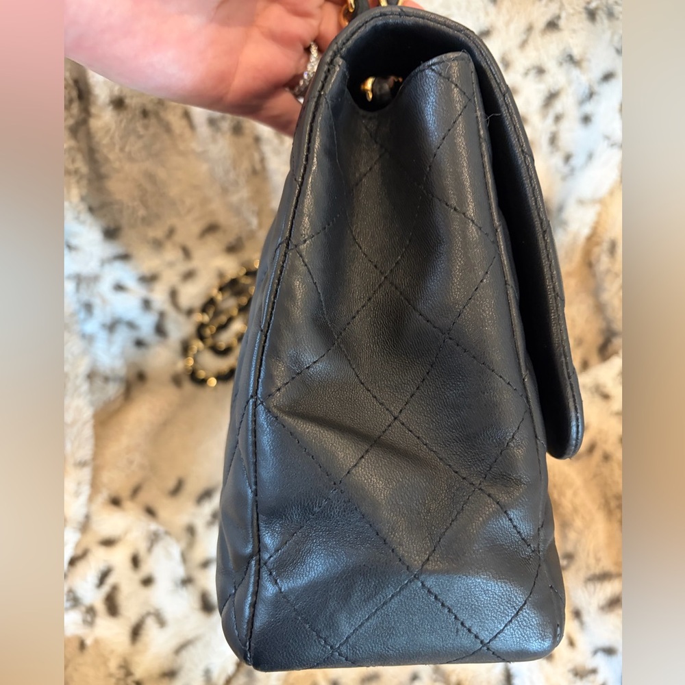 CHANEL CC JUMBO LAMBSKIN LEATHER FLAP BAG GHW - Picture 6 of 10